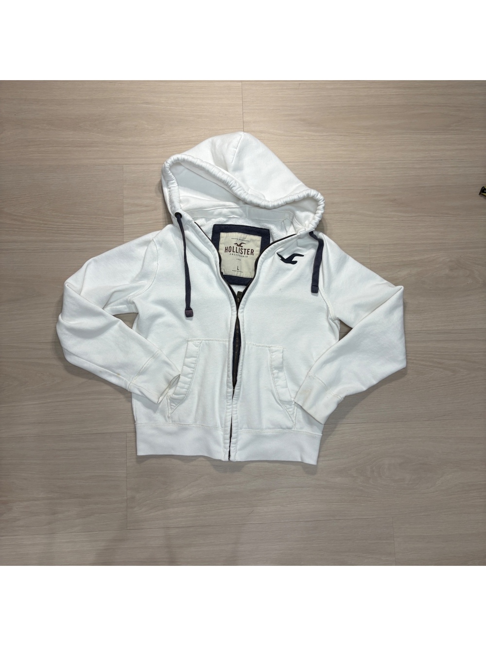 vintage y2k twee preppy hollister white zip up mall brand